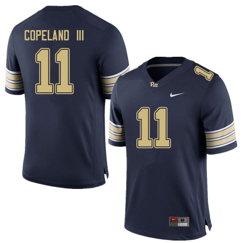 Men #11 Addison Copeland III Pitt Panthers College Football Jerseys Sale-Navy